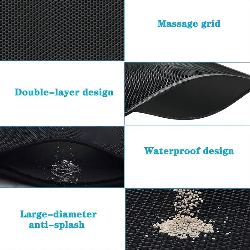 Pet Cat Litter Mat With Gift Double Layer Waterproof Pet Litter Box Mat Non-slip Sand Cat Pad Washable Bed Mat Clean Pad Product