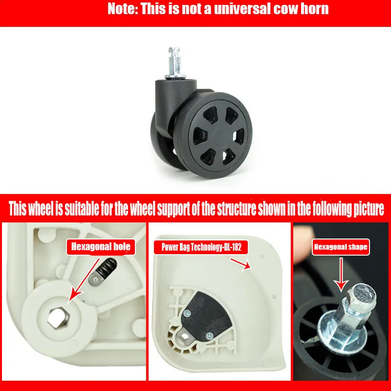 Luggage universal wheel accessories handcart box pulley silent wheel replacement password box caster luggage compartment 240907