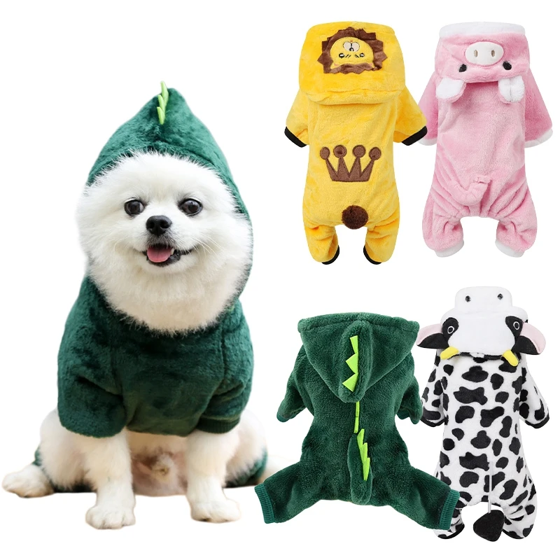 Cartoon Pet Jumpsuits Clothing Hoodies for Small Dogs Fleece Soft Pet Dog Clothes Coat Chihuahua Yorkshire Costume Coats Perro