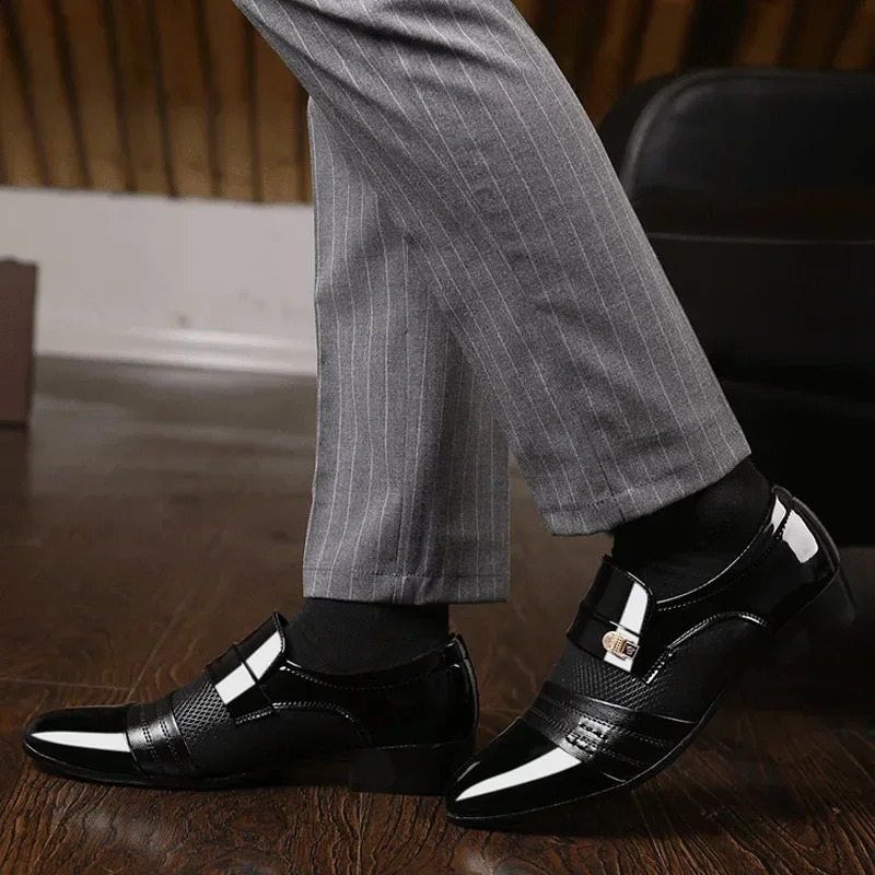 Men's Leather Oxford Dress hot Shoes Classic Formal Slip-On for Suits & Business - 2024 Style