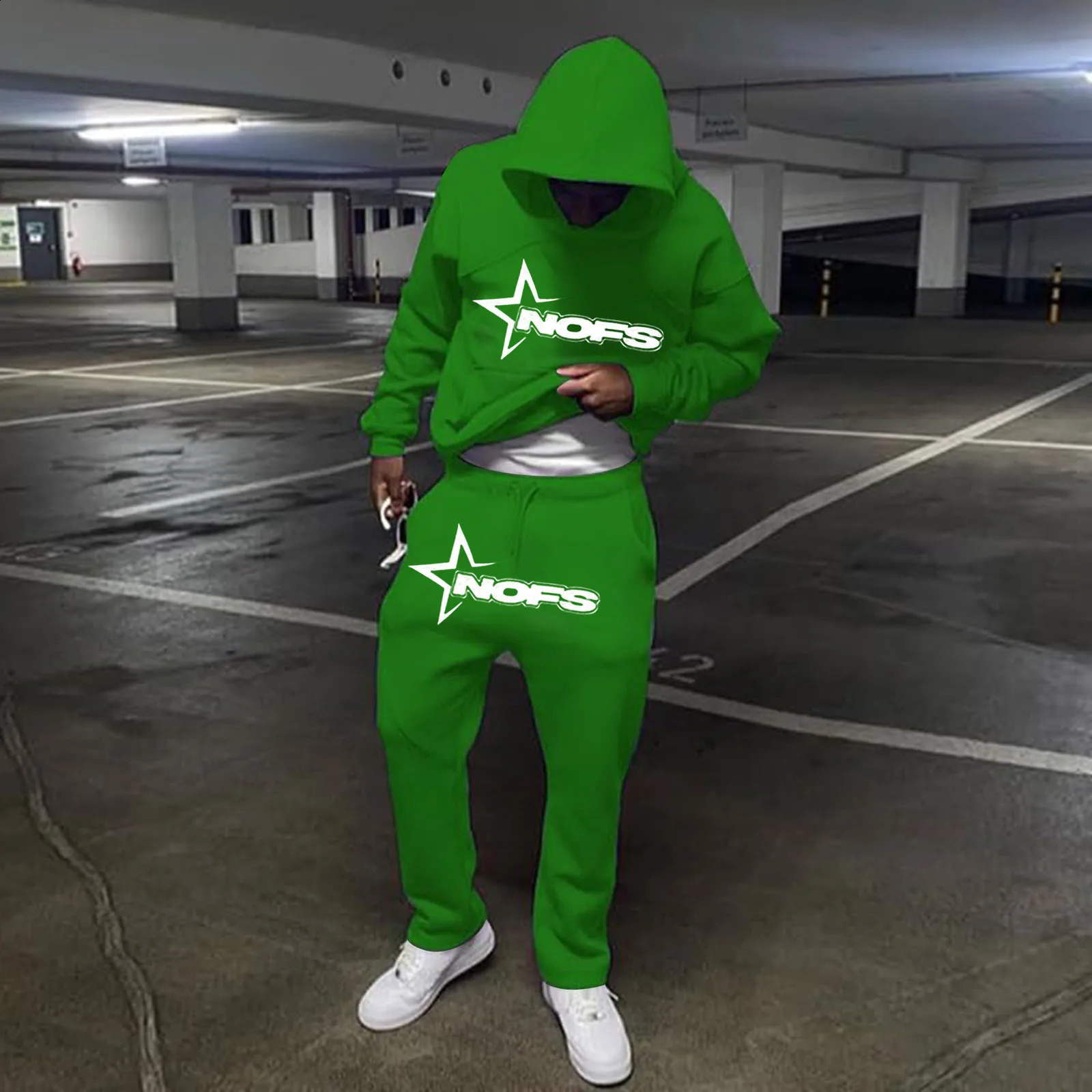 Loose Hip Hop Skateboarding Nofs Hoodie Unisex Fall/Winter Trend Street Sweatshirt Set American Classic Hoodie 240912