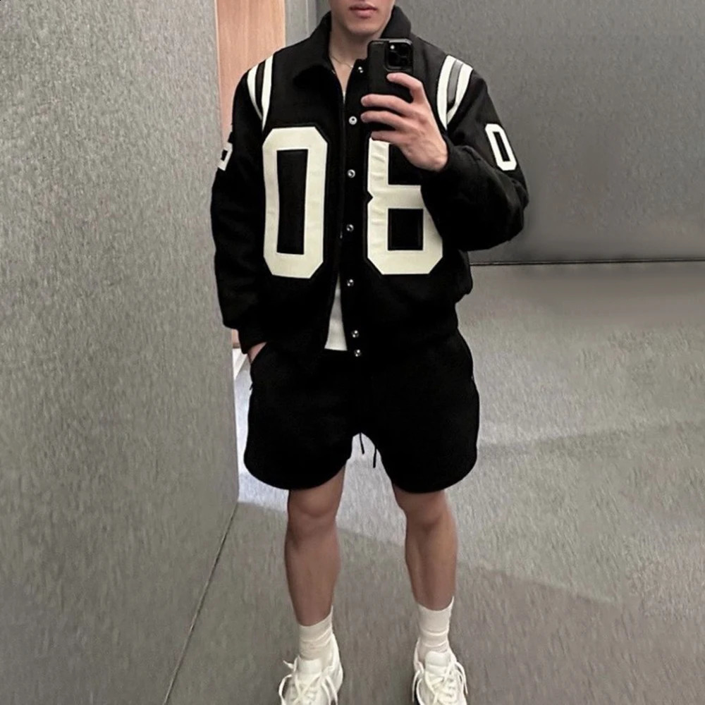 American Thick Cold Jacket Autumn Winter Street Stand up Embroidered Comparison Hip Hop Baseball Uniform 240906