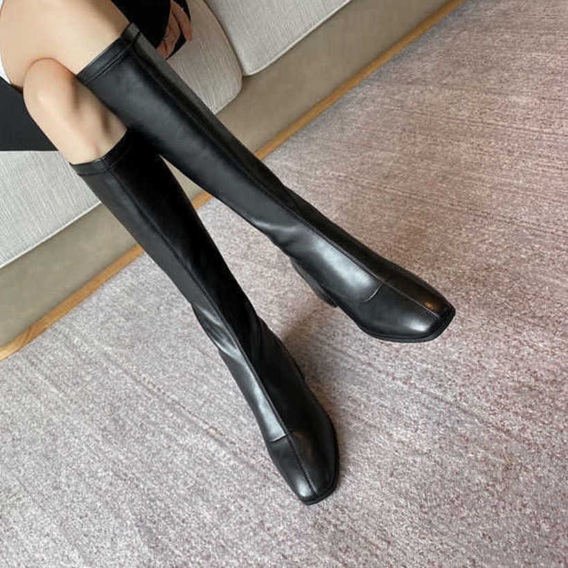 Long Tube Boots For Women Martin Boots Slimmer Winter New Style Fashion Boots Height Slim Boots High Tube Thick Heel Knight Boots 240826
