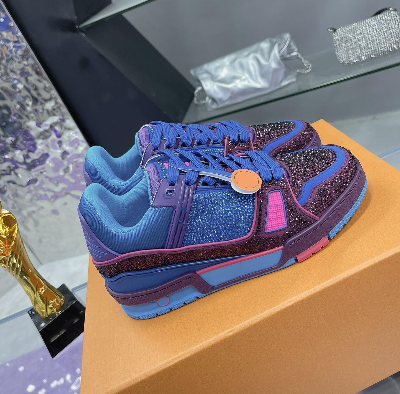 Top quality Designer Casual shoes diamond trainer luxury sneakers L skate leather women men shoe Star low scarpe hjn