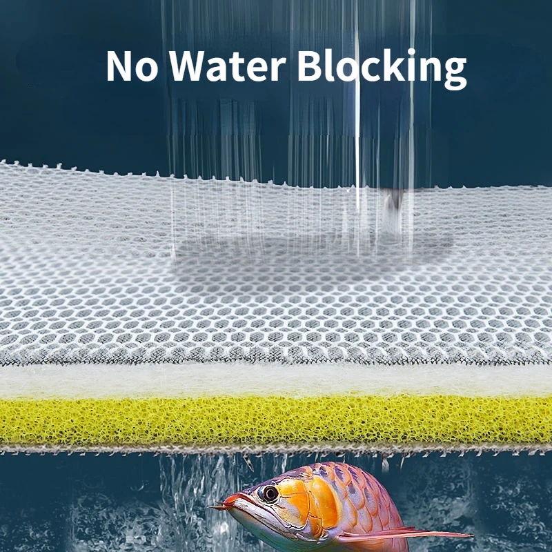 12D 8D Aquarium Filter Bio Sponge Fish Tank Filter Media No Glue Foam Cotton Skimmer Aquarium Accessories Water Filtration