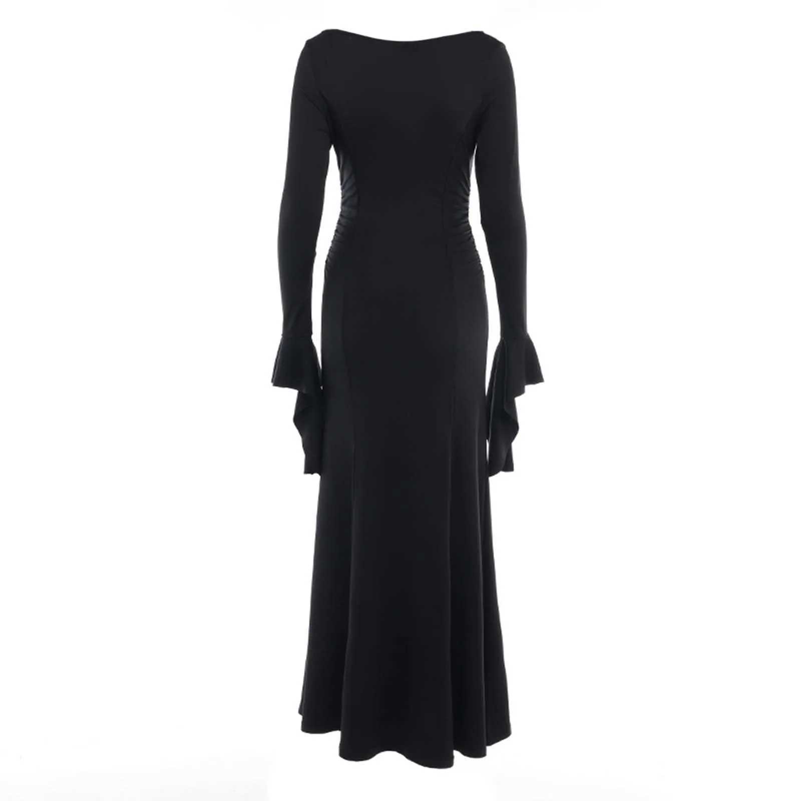 Halloween Gothic Grunge Punk Women Dress Long Sleeve Lace Slim Black Dresses 2024 New Y2K Harajuku Lolita Fairy Core Party DressX240912