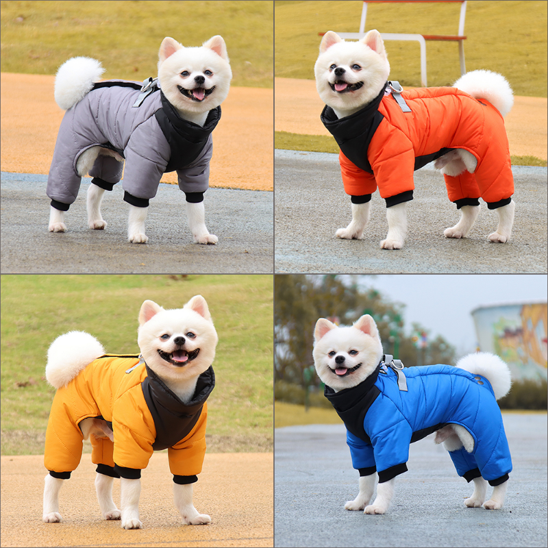 Winter Waterproof Pets Clothes Warm Thicken Dog Jacket with D Ring Puppy Coats for Small Medium Dogs Jumpsuit Chihuahua Overalls