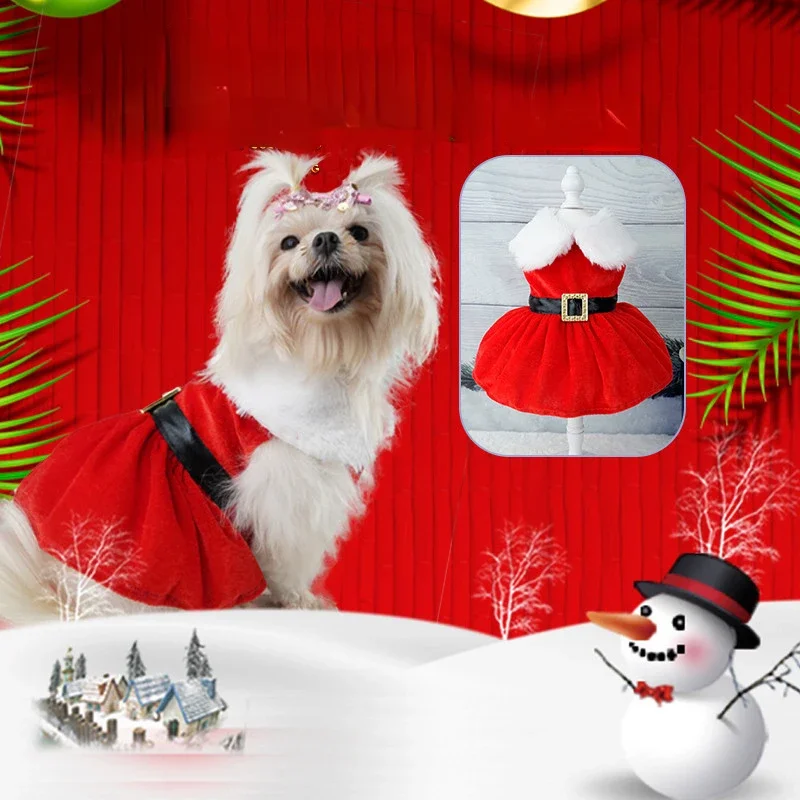 Dog Dresses For Small Dogs Clothes Summer Christmas Cosplay Cat Pet Fancy Princess Puppy Dress Bichon Spitz