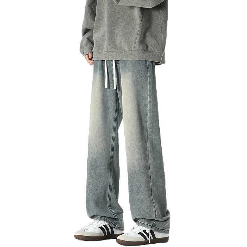 2025S Fashion Designer Baggy High Brand New Rock Pants Man Wide Leg Jeans Korean Popular Clothes American Vintage Streetwear Mens Z