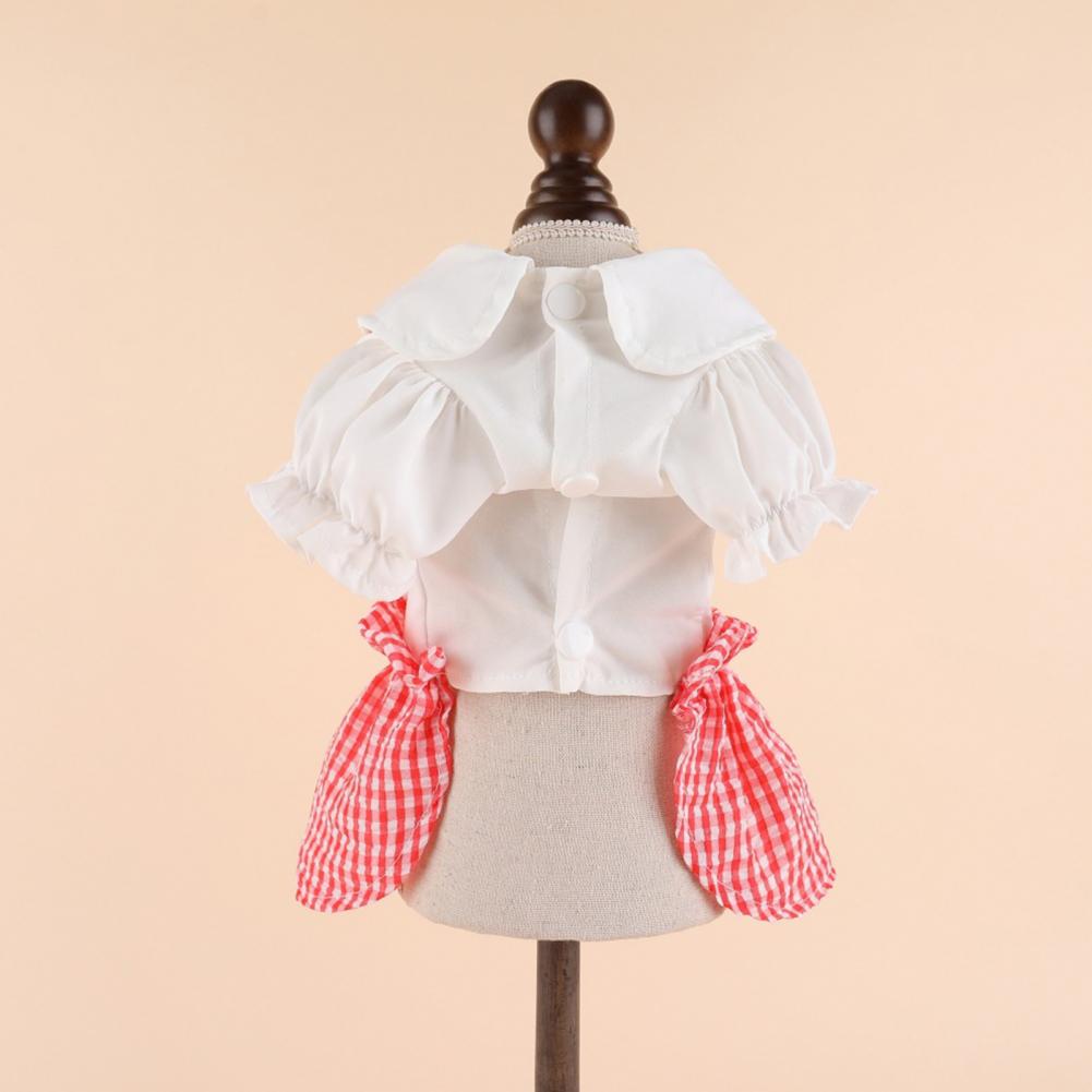 Two-legged Plaid Print Dress for Pet, Clothes for Puppy and Cat, Dog Clothes, Doll Collar, Spring and Summer