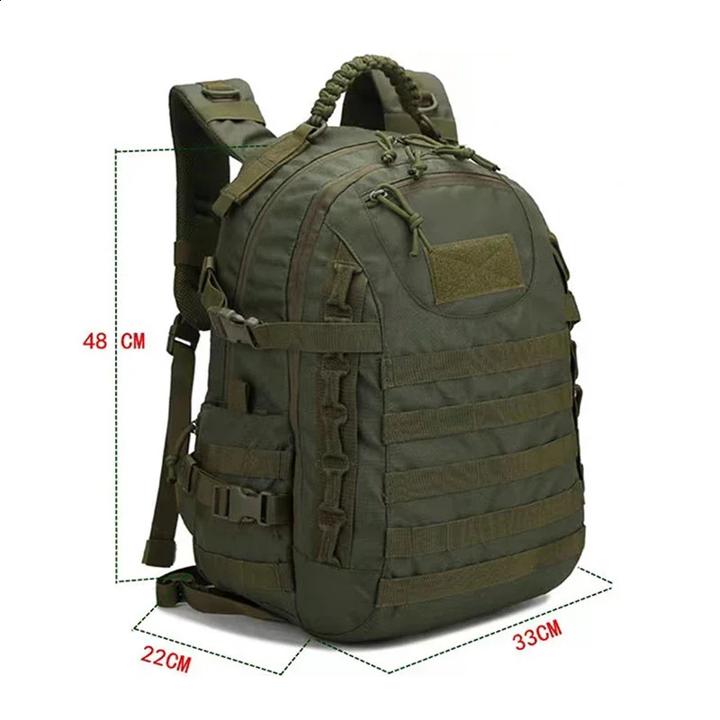 Mens Military Tactical Backpack Outdoor Waterproof Camping Hunting Hiking Sports Bag Soft Back Large Capacity Military Molle Rucksack 241008