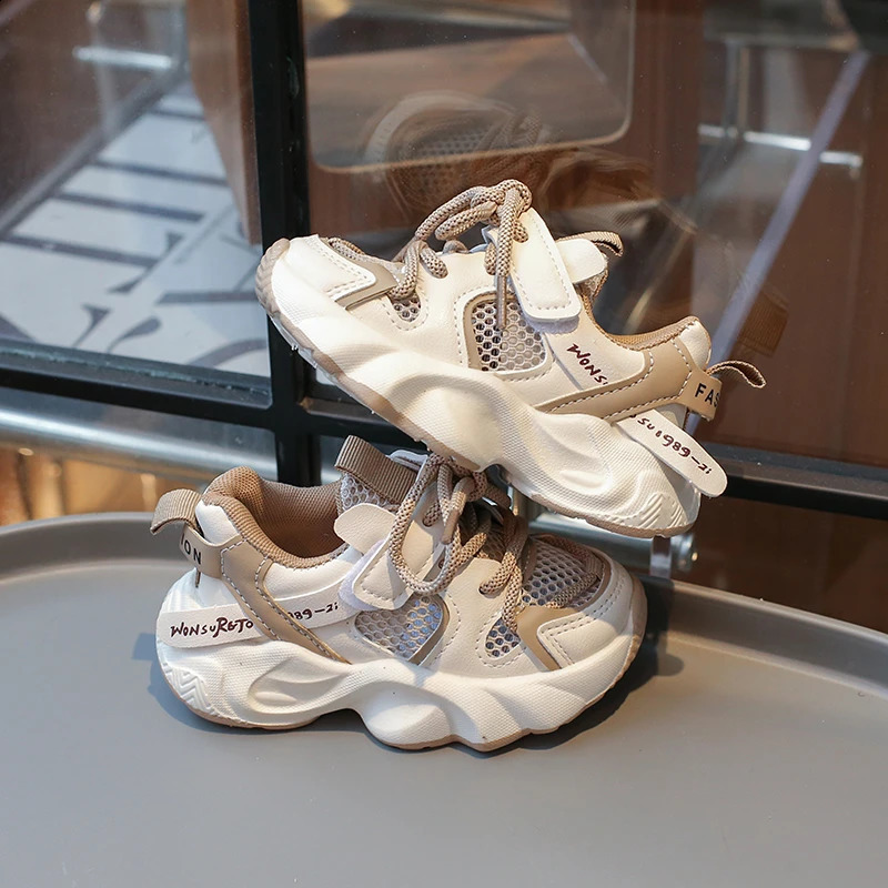 Childrens mesh breathable short chubby TPR running for boys and girls childrens casual sports shoes white tennis 3 4 5 6 years old H260130