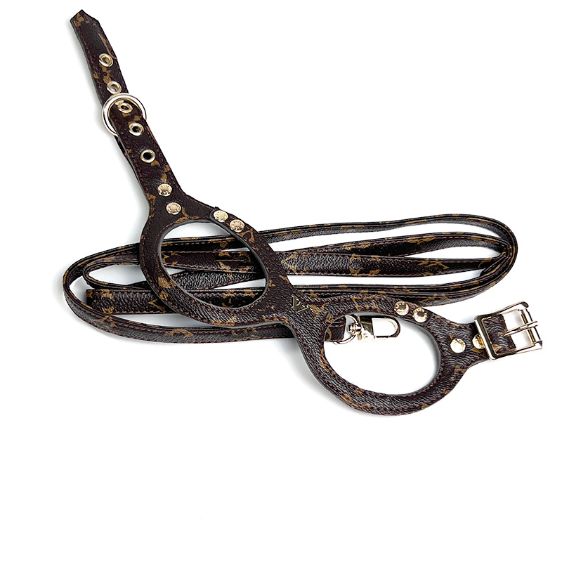Dog Harness and Leash Set: Premium Leather, Summer Vest Style, for Small Dogs like French Bulldogs, Corgis & Teddy