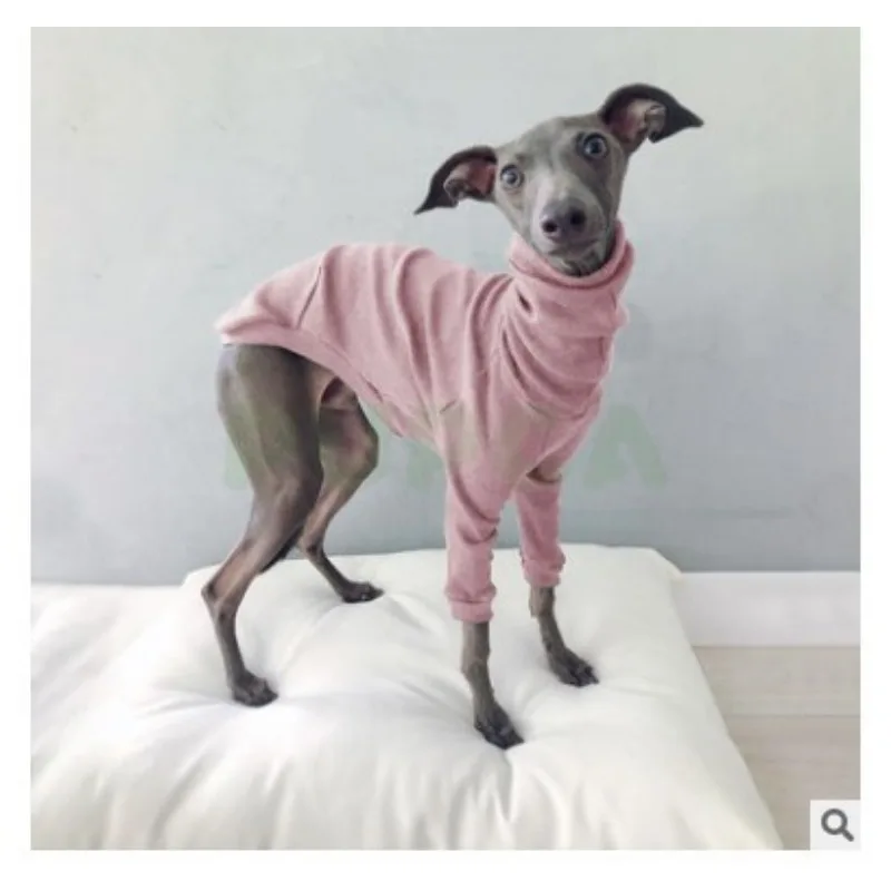 Dog Winter Clothes Fleece Whippet Vest Large Dogs Cotton Italian Greyhound Clothes Turtleneck Dog Clothes Soft Fleece Hoodie