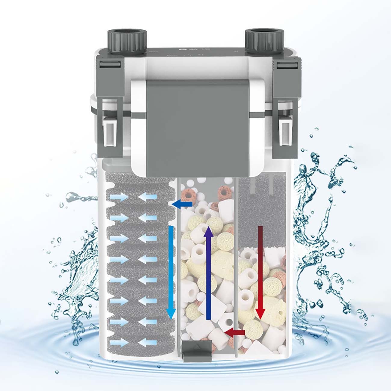 5W 7W Fish Tank Filter XBL Series Wall Mounted Filter Barrel Silent Aquarium Filters Water Pump Spray Flow External Fish Tank