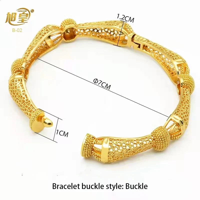 Xuhuang African Gold Color Bangles for Women India Middle East Nigeria Wedding y Plated Jewelry Brazil Bracelet 240912