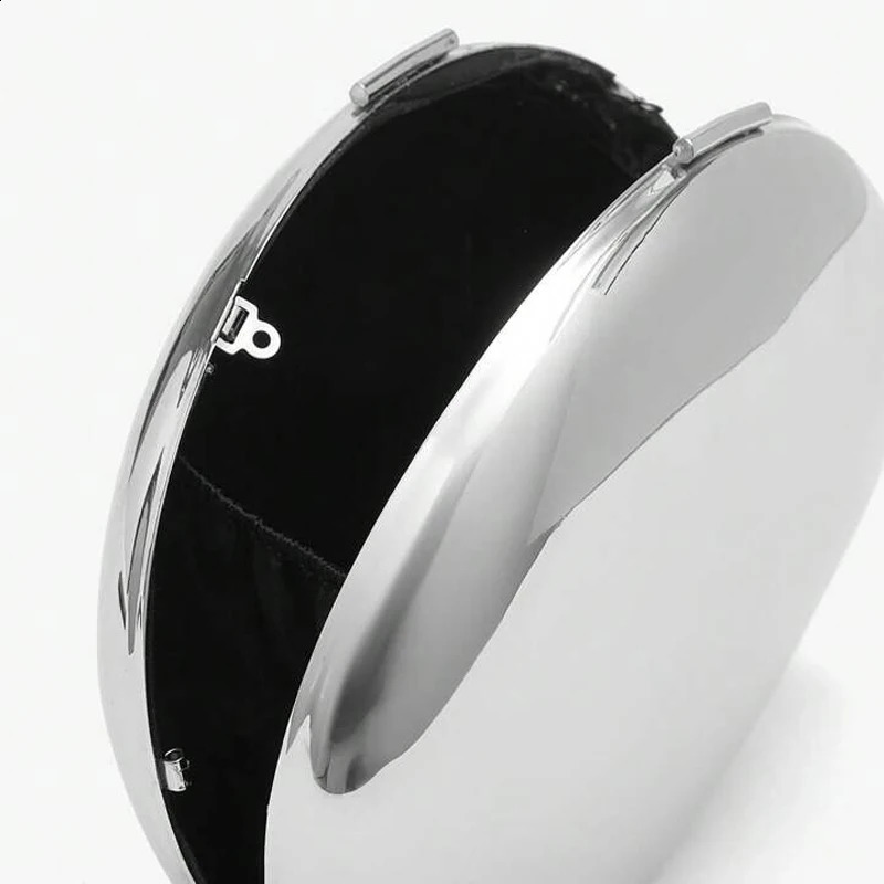 ner acrylic shell shape clutch bag gold and silver womens evening party cute shiny metal shoulder cross body small wallet 240910