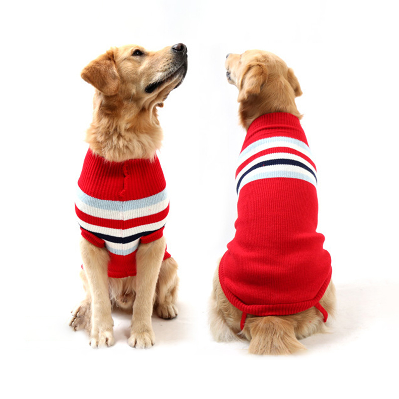 Elk Christmas Dog Sweater! Striped Knit Pullover for Large Dogs - Labrador Retriever Winter Costume, Heavy Duty Warm Pullovers Medium Big Dogs