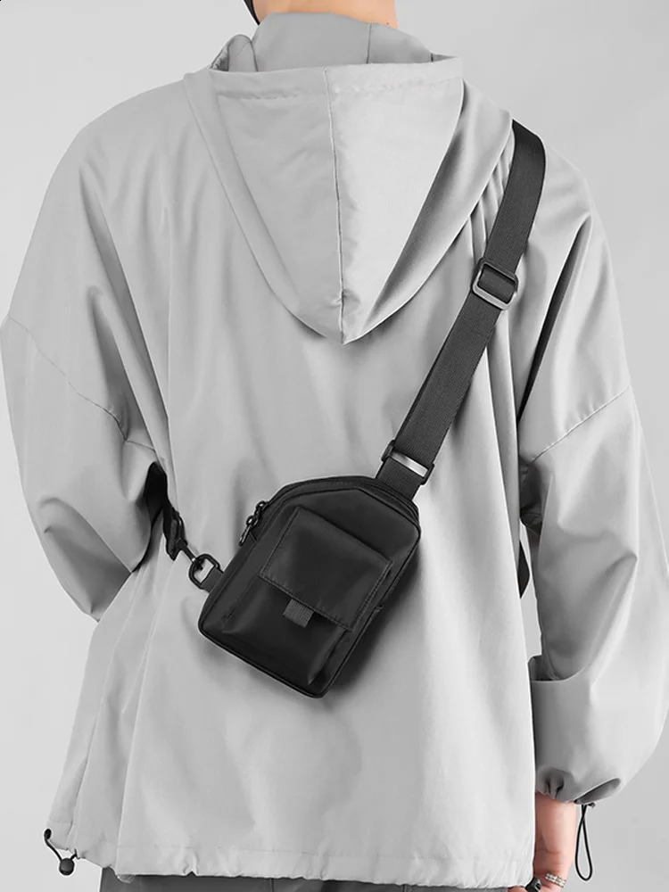 Fashion mens chest bag mens shoulder bag Oxford mens suspender cross body bag casual travel small phone bag 240907