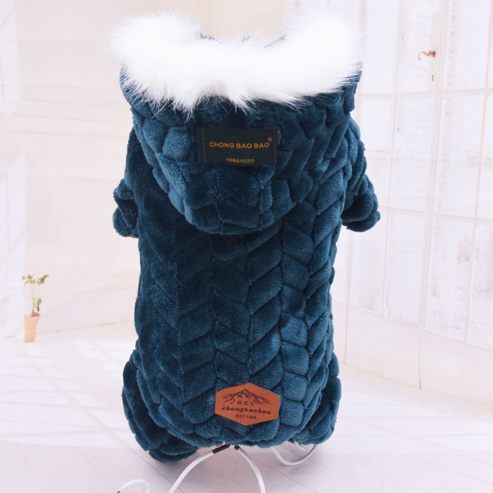 Winter Warm Pet Dog Clothes Corduroy Fleece Four Legs Jumpsuit Thicken Coat Jacket Pet Clothing For Teddy Dogs Costume S-XXL