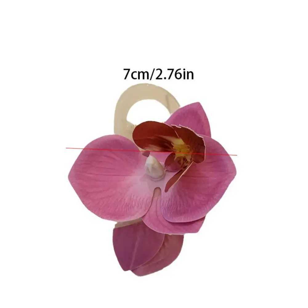 Cloth Flower Hair Claw Butterfly Orchid Bohemia Barrettes Large Shark Clip Korean Style Headwear Grab Clip Orchid Hair ClipX240912
