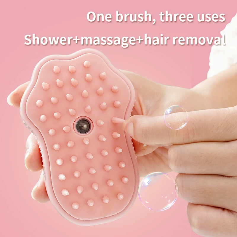 Steam brush for dogs and cats, massage comb with built-in electric water spray, soft silicone, pet hair remova