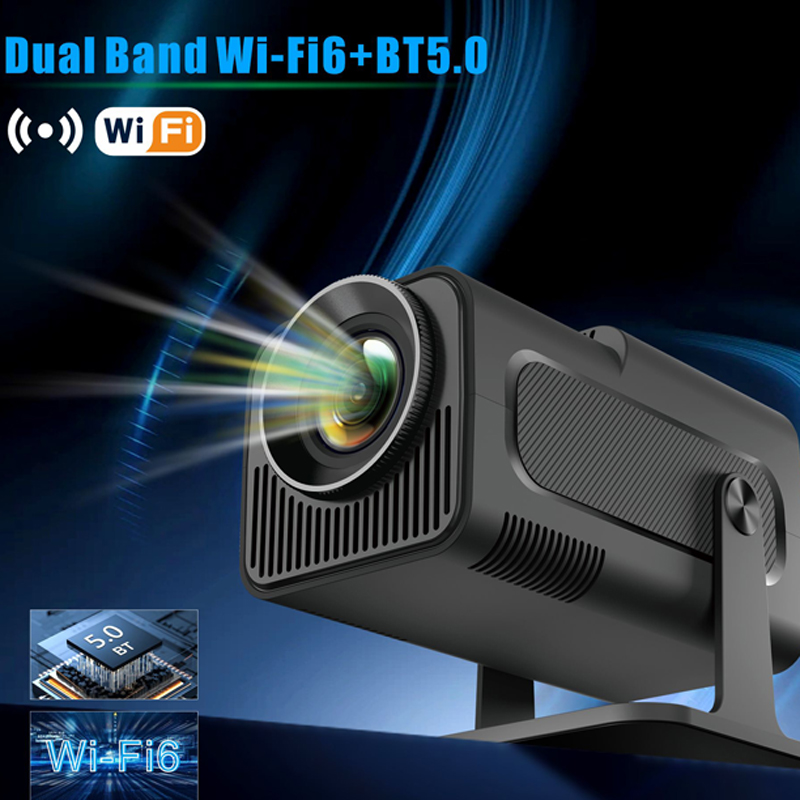 Top Quality HY320 Projector Android 11 HD 1080P Pixel Display Dual Wifi6 BT5.0 Home Cinema 180° Free Projection Outdoor Indoor Portable Smart LCD Proj