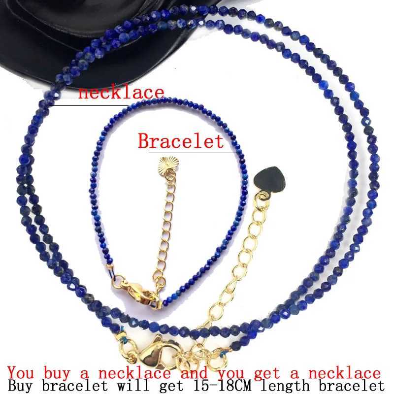 Natural Stone Necklace bracelet Spinel/Lapis Lazul/ite/Amethy/Tourmaline/Amethyst Ketting 2-3mm Cut the beads NecklaceX240912