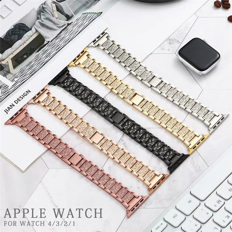 Jewelry Diamond watches case with apple watch strap 49 45mm 41mm 44mm 42mm 40mm Charm Designer Bracelet Watch Band fashion Rhinestone watchbands 9 8 7