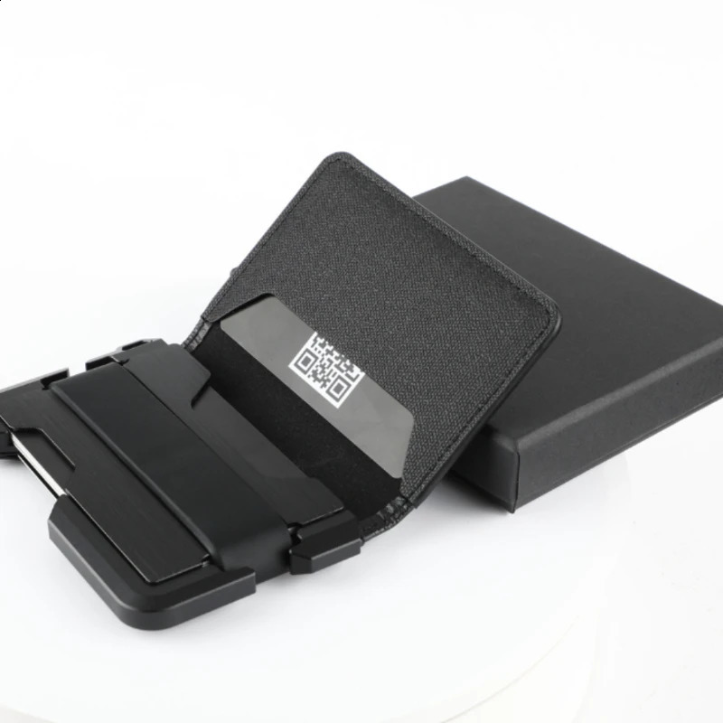 leather RFID aluminum alloy card holder multi-function minimalist with outdoor metal bottle opener wallet 240904