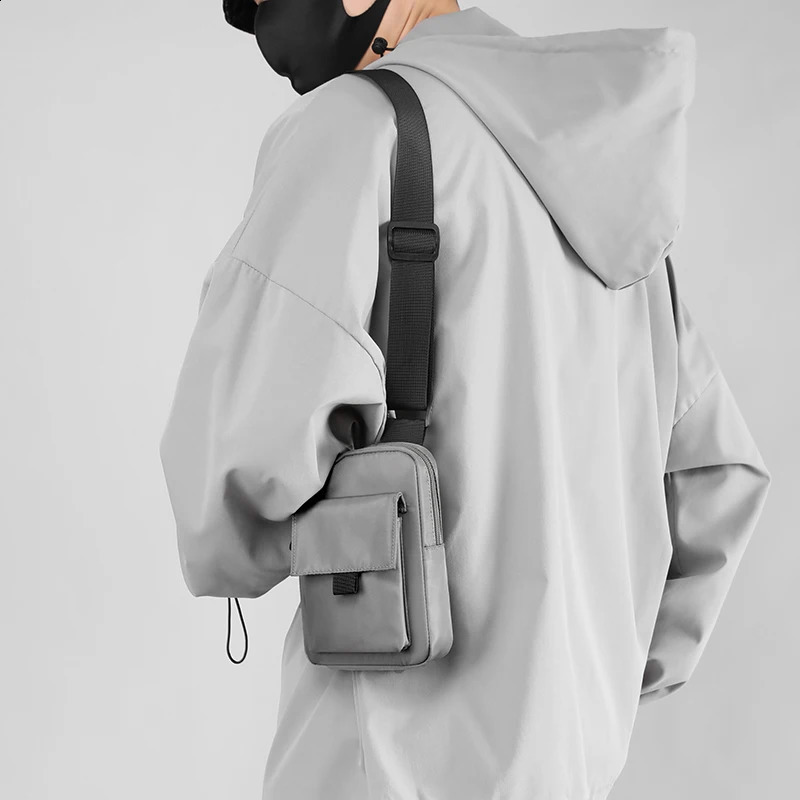 Fashion mens chest bag mens shoulder bag Oxford mens suspender cross body bag casual travel small phone bag 240907