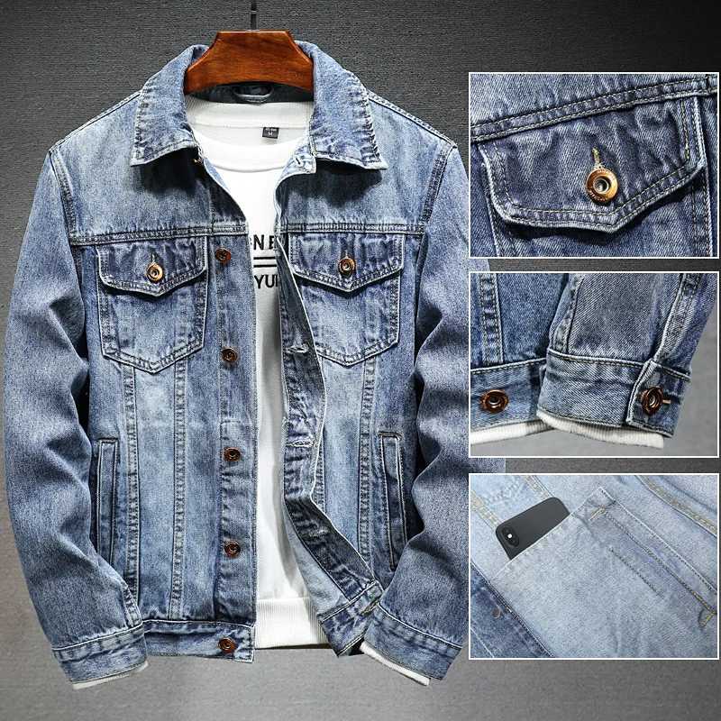 5XL 6XL denim jacket mens trendy brand Luffy casual jacket hip-hop street loose student tool trend W241011