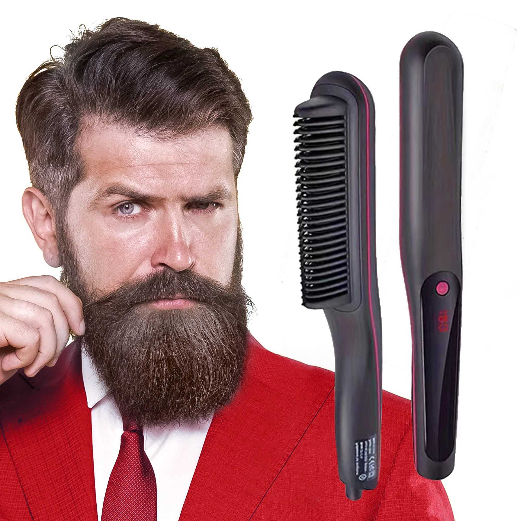Hair Straightener Multifunctional Professional Men Beard Straightener Brush Grooming Hot Comb Beard Straightener Brush W250610