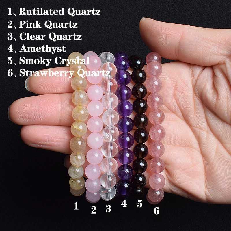 Natural Clear Quartzs Bracelet White Transparency Healing Crystal Energy Stone Boho Reiki Gem Stone Beads Simple Yoga JewelryX240912