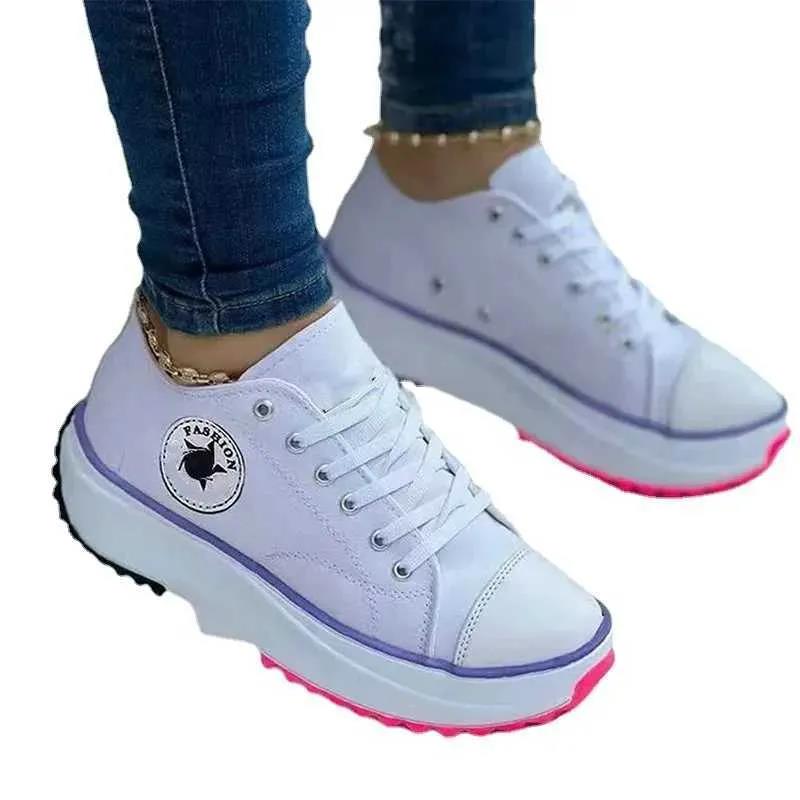 2025 free shipping designer womens brand sports comfortable breathable ladies canvas casual shoes flat lace up women sneakers 80c