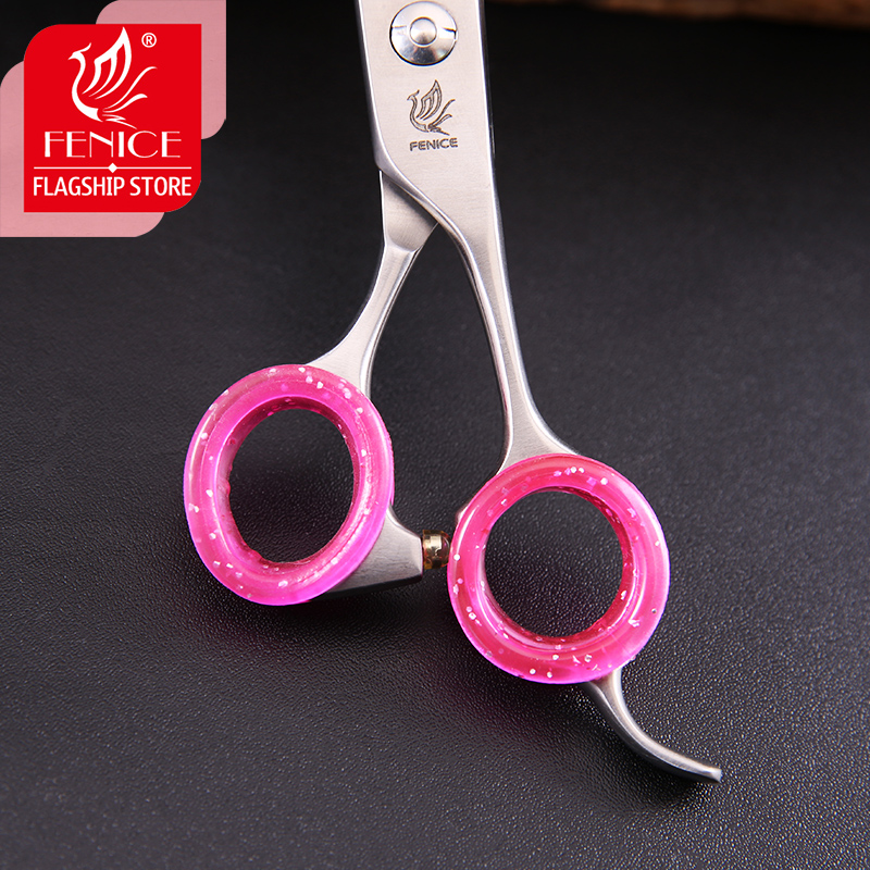 Fenice Colorful Silicon Rubber Grooming Scissors Ring Durable Hair Cutting Shears Accessories Sewing Tools Fit For Pet Shears