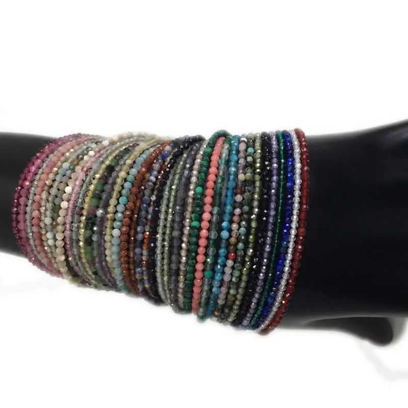 Natural Stone Necklace bracelet Spinel/Lapis Lazul/ite/Amethy/Tourmaline/Amethyst Ketting 2-3mm Cut the beads NecklaceX240912