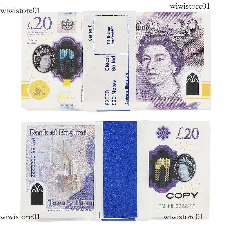 Best 3A Prop Money Uk Pounds GBP BANK Game 100 20 NOTES Authentic Film Edition Movies Play Fake Cash Casino Po Booth Props E7d