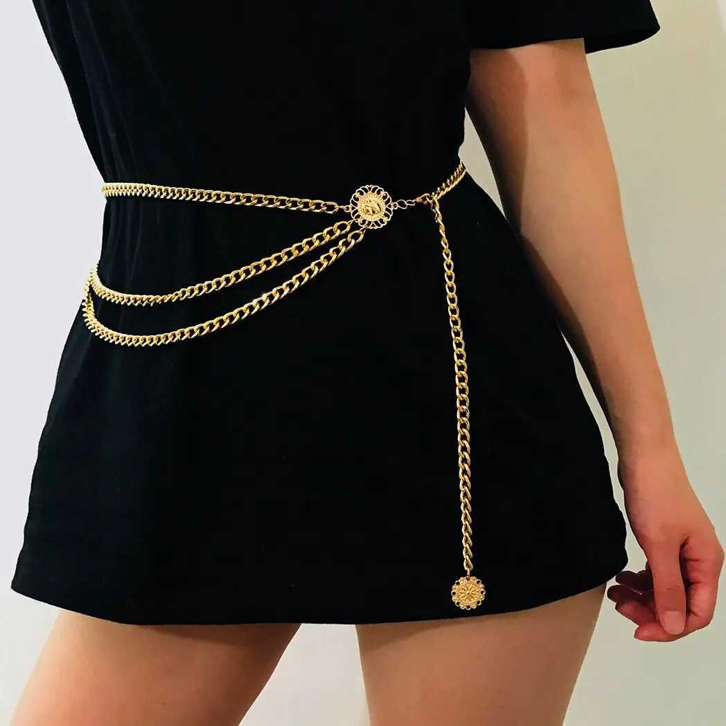Bohemian sexy Suower coin tassel pendant waist belt chain warm summer bikini carnival body jewelry Y2K accessories X250410