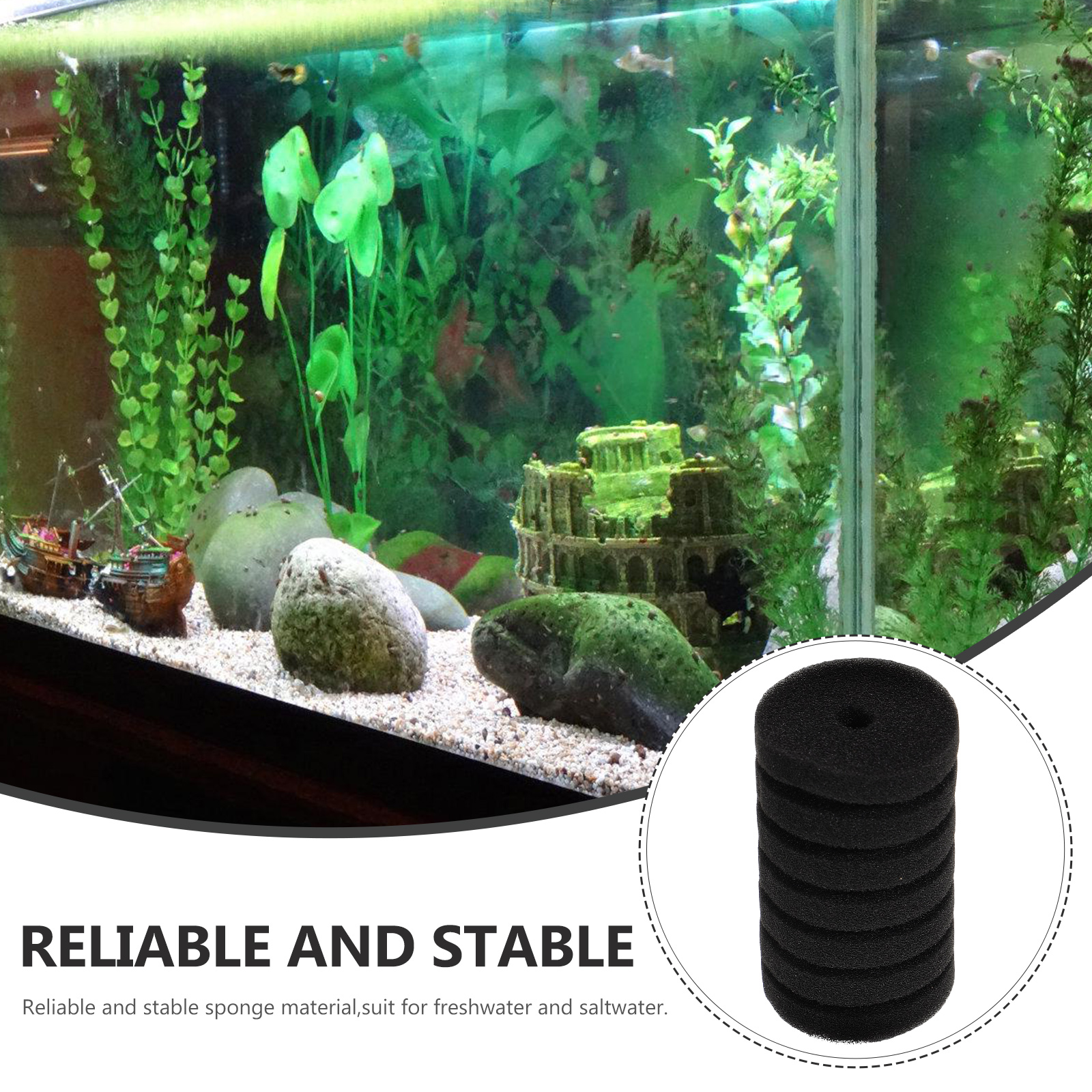 4pcs Aquarium Filter Sponge Replacement Fish Tank Filter Media Sponge Air Pump Sponge