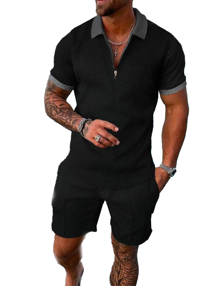 High quality Mens tracksuit polo fashion golf running jogging street sportswear Two Summer Piece Shorts Tracksuits Set For Men Sport Printing fashion 
