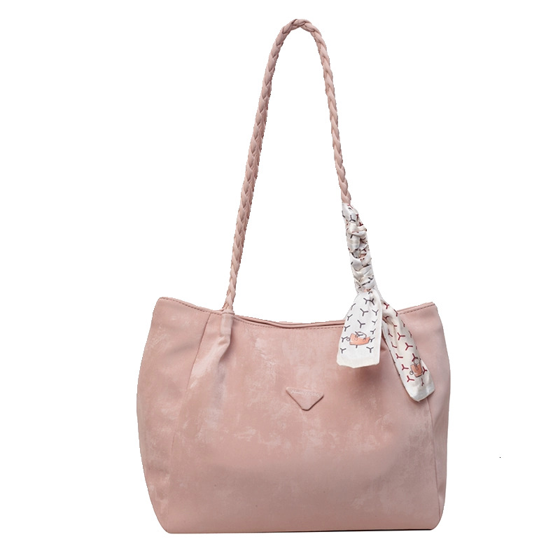 New designer backpack 2024 New Korean Edition Simple Texture Fashion Trend Silk Scarf Versatile Single Shoulder Tote Bag