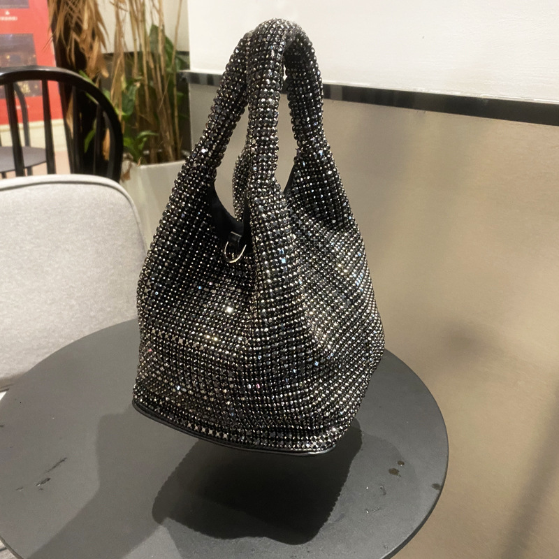 2025S designer New style bag women messenger bag Korean version of the diamond handbag vegetable basket rhinestone bag light luxury high-end bucket ba