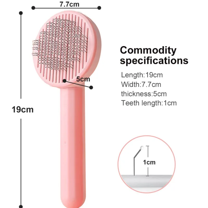Self Cleaning Slicker Brush for Dog Cat Pet Comb Remover Undercoat Tangled Hair Massages Particle Cat Combs Improves Circulation