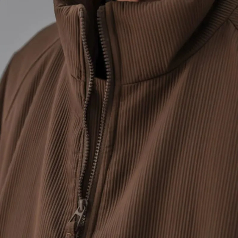 Spring Outfit Japanese Retro Unisex Loose Stand Up Collar Jacket Mens Autumn Trendy Coffee Baseball Jacket Mens Bomber Jackets 240911