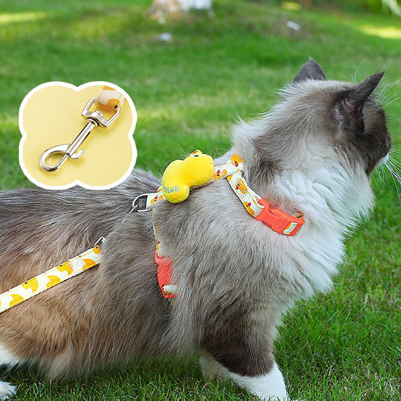 Cat Harness and Leash Set Adjustable Anti-Break Free Pet Harness Vest Style Kitten Leash Out Walking Cat Rope for Cats & Puppies