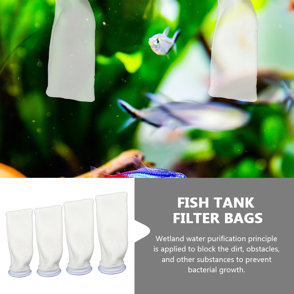 4 Pcs Sponge Fish Tank Filter Bag Foam Cleaner Air Pump for Aquarium Cotton Submersible Water