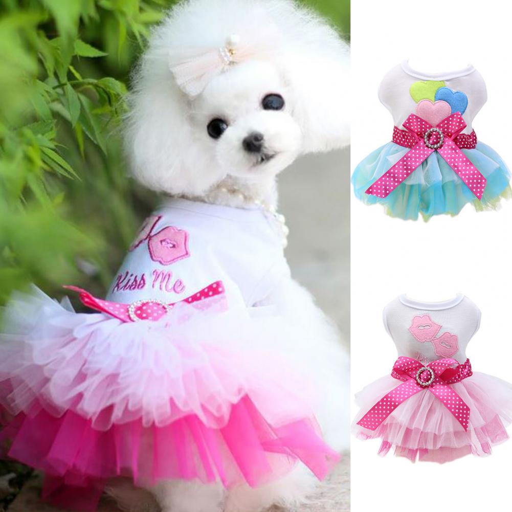 Stylish Dog Dress 6 Sizes Comfortable Touch Pet Dress Eco-friendly Soft Pet Dress for Party