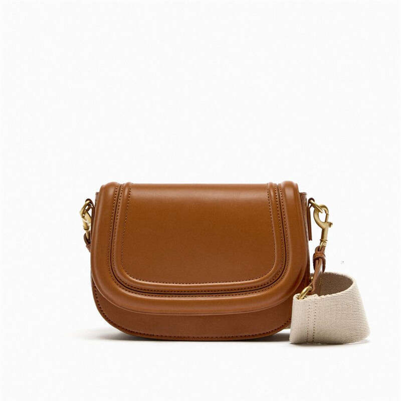 Designer bag ZA 2024 new versatile magnetic buckle flap wanted line decoration crossbody bag Solid color small shoulder bag saddle bag female tote bag