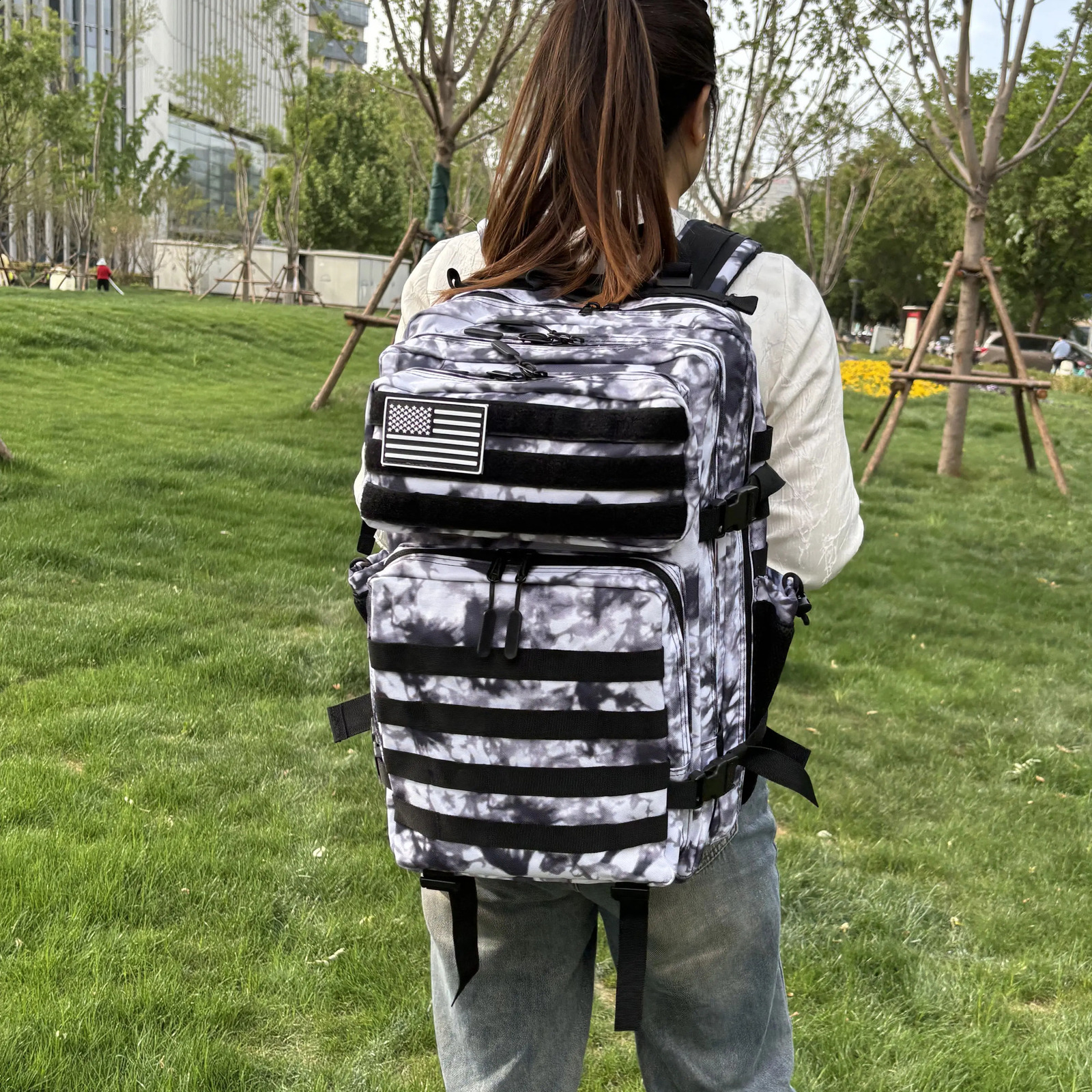 45L Tactical Backpack 3P Bag with Water Bottle Pocket Outdoor Hiking Pack Waterproof Climbing Rucksack Camping Trekking Mochila 240910
